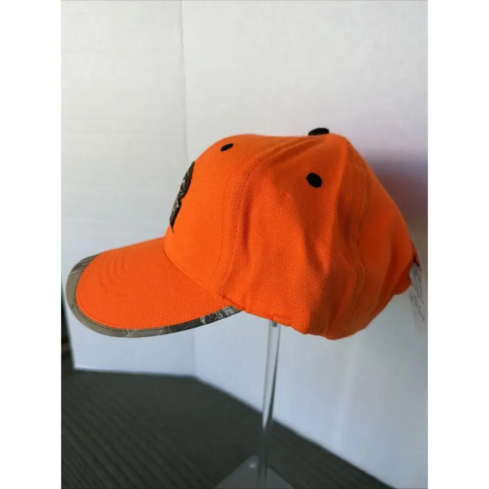 Vintage University of New Hampshire Hunter Orange Adjustable Hat Camo Late 90's